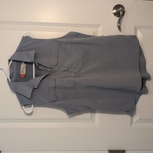 Outdoor collared light blue sleeveless blouse size Large NWOT